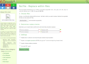 Screensho of the Online Tool Re:File